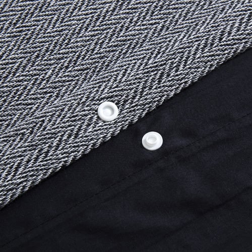 Charcoal Herringbone Cotton Quilt Cover Set