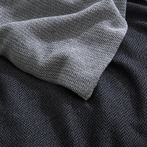 Charcoal Herringbone Cotton Quilt Cover Set