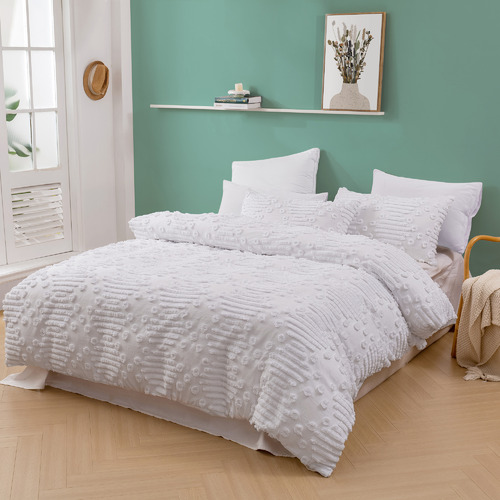 White Fletcher Chenille Quilt Cover Set