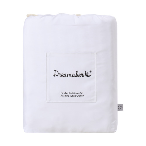White Fletcher Chenille Quilt Cover Set