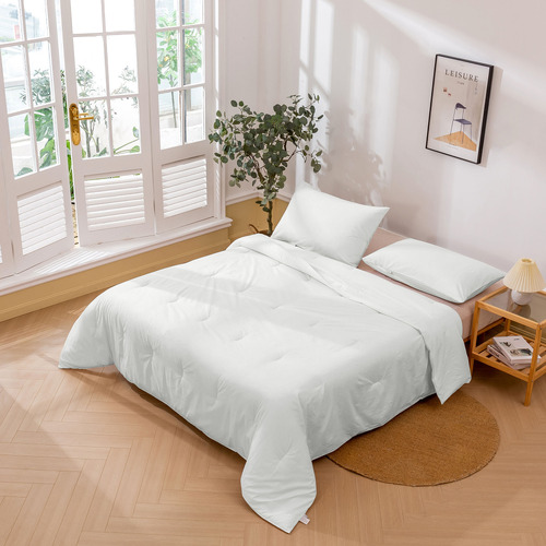 Dreamaker White Cotton Comforter Set Temple & ster