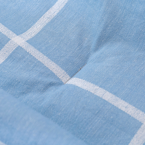 Blue Checkered Washed Cotton Comforter Set