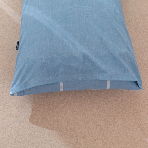 Blue Checkered Washed Cotton Comforter Set