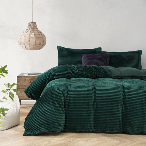 Dreamaker Emerald Embossed Quilt Cover Set | Temple & Webster