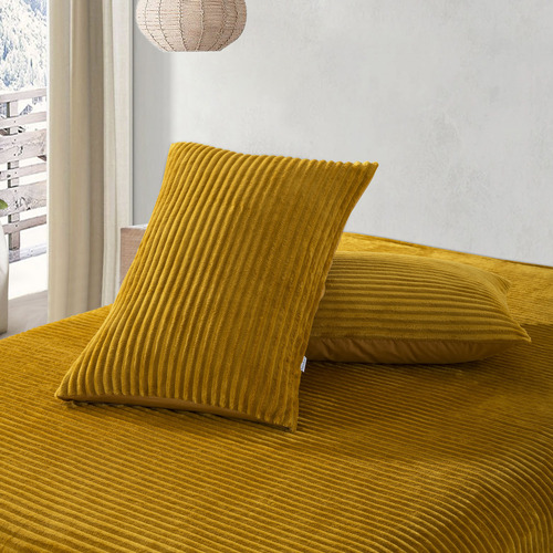 Dreamaker Mustard Embossed Quilt Cover Set Temple & ster