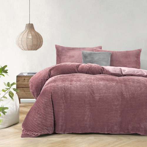 Dreamaker Blush Embossed Quilt Cover Set | Temple & Webster