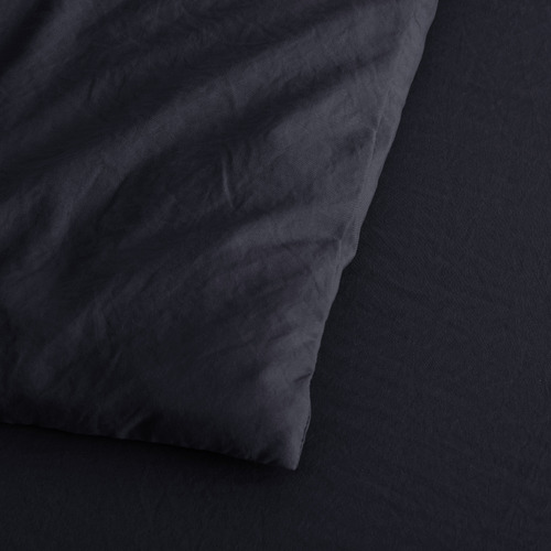 Navy Washed Microfibre Quilt Cover Set