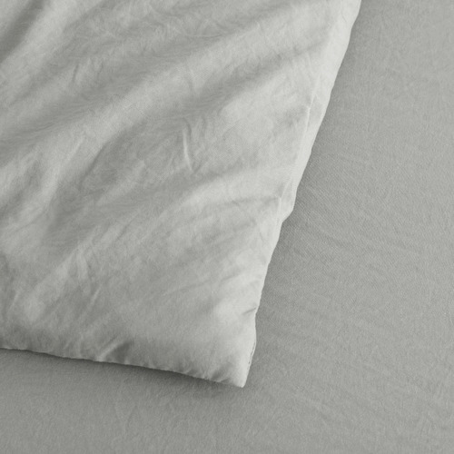 Dove Grey Washed Microfibre Quilt Cover Set