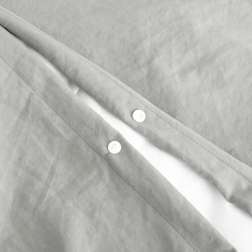 Dreamaker Dove Grey Washed Microfibre Quilt Cover Set | Temple & Webster
