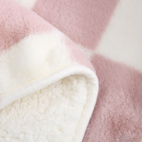 checkered plush throw blanket | brick + white main image 1