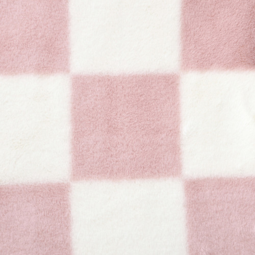 checkered plush throw blanket | brick + white main image 0