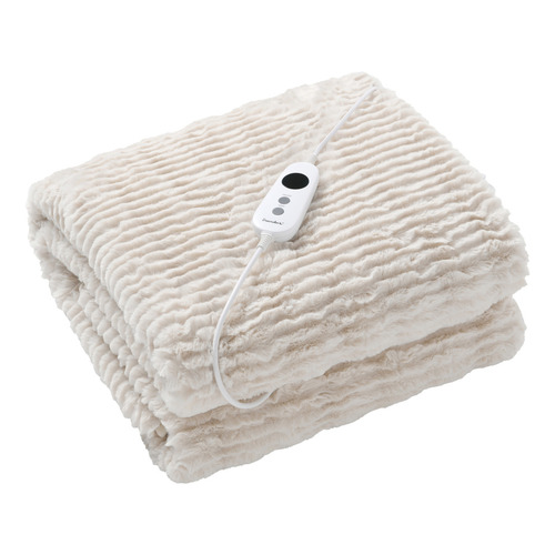 Eyelash Fleece Reversible Heated Throw