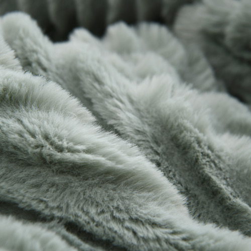 Sage Eyelash Fleece Reversible Heated Throw