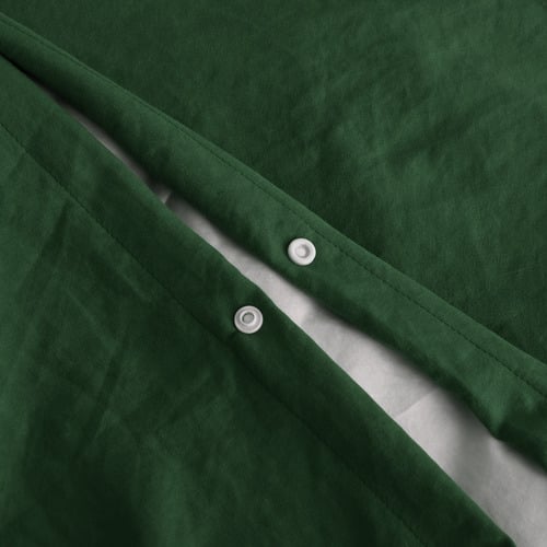 Hunter Green Washed Microfibre Quilt Cover Set