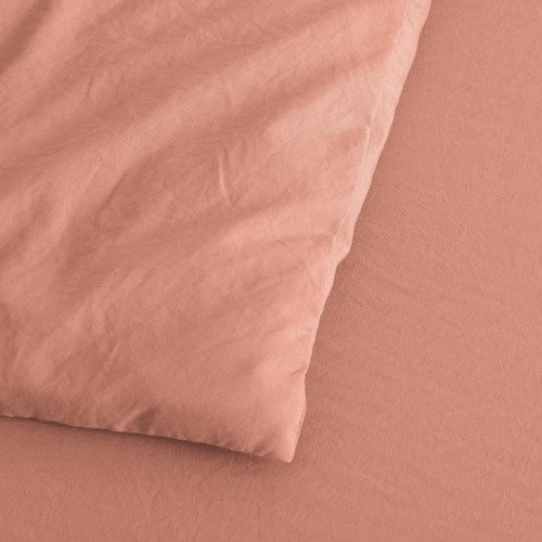 Pink Clay Washed Microfibre Quilt Cover Set