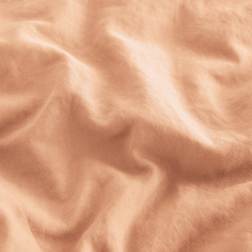 Peach Washed Microfibre Quilt Cover Set