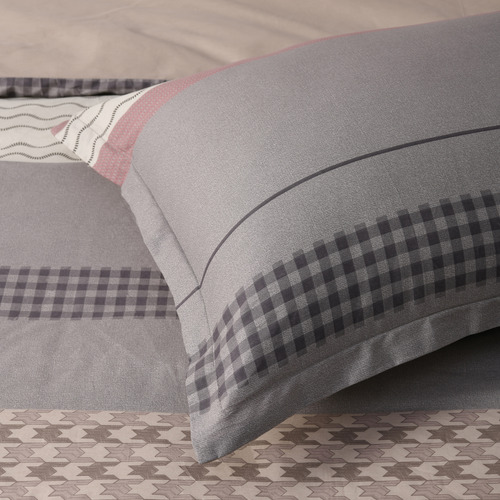 Grey Kumiko Cotton Quilt Cover Set