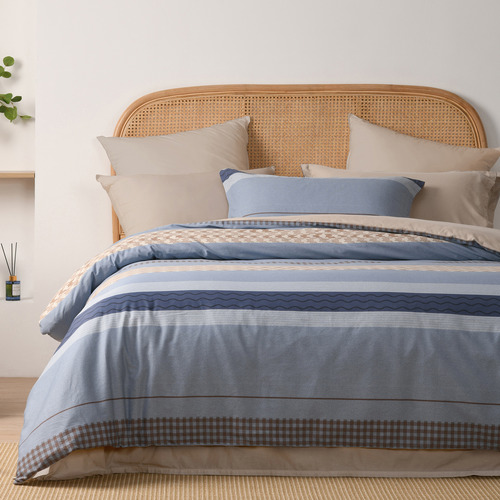 Blue Kumiko Cotton Quilt Cover Set