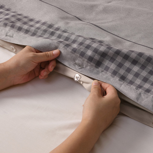 Grey Kumiko Cotton Quilt Cover Set