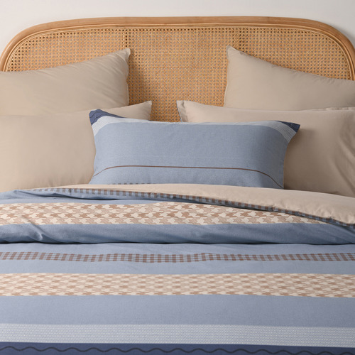 Blue Kumiko Cotton Quilt Cover Set