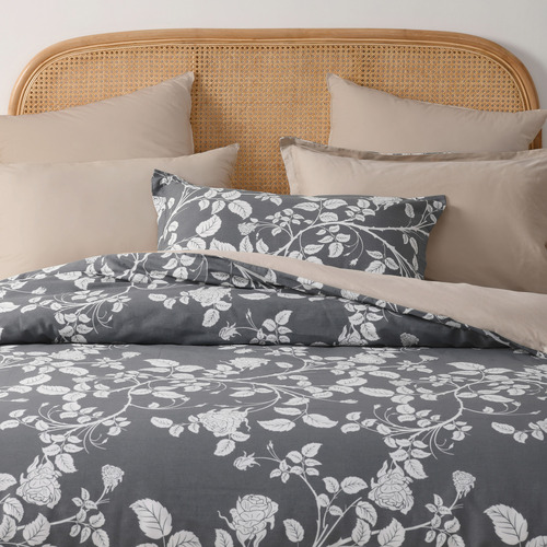 Charcoal Felicity Cotton Quilt Cover Set