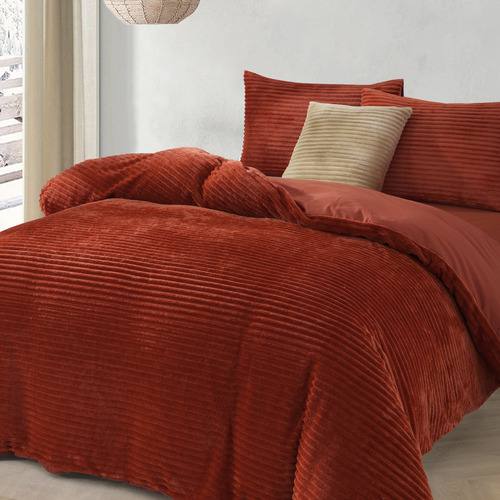 Rust-Red-Embossed-Quilt-Cover-Set