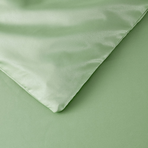 Green Matte Satin Quilt Cover Set