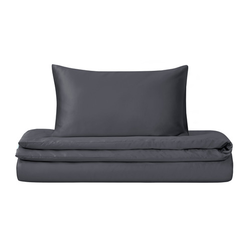 Black Matte Satin Quilt Cover Set