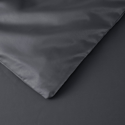 Black Matte Satin Quilt Cover Set