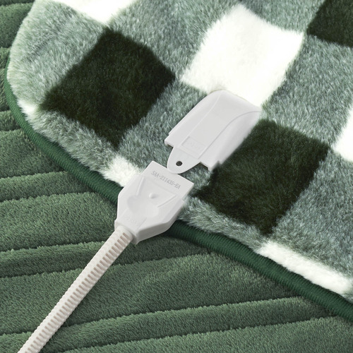 Gingham Plush Heated Throw