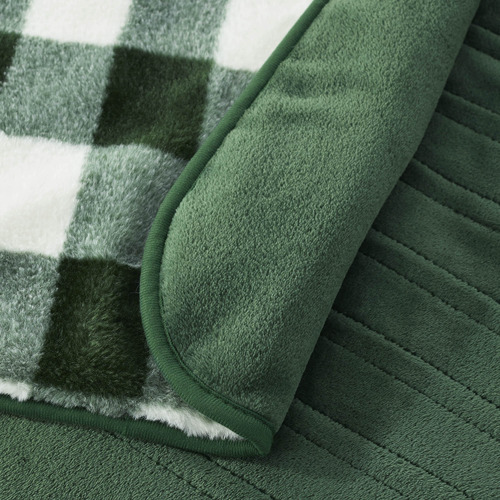Gingham Plush Heated Throw