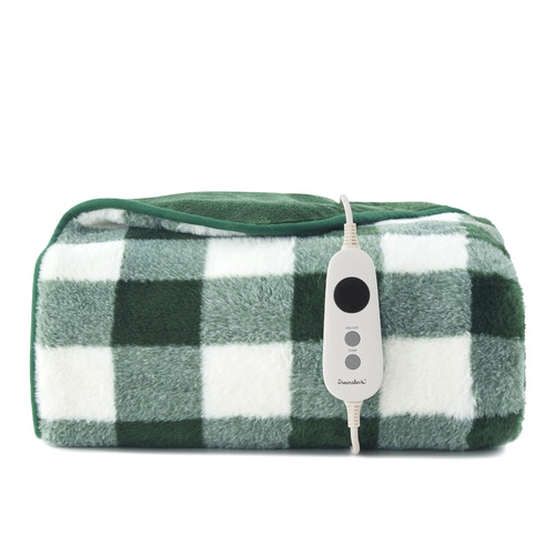 Gingham Plush Heated Throw