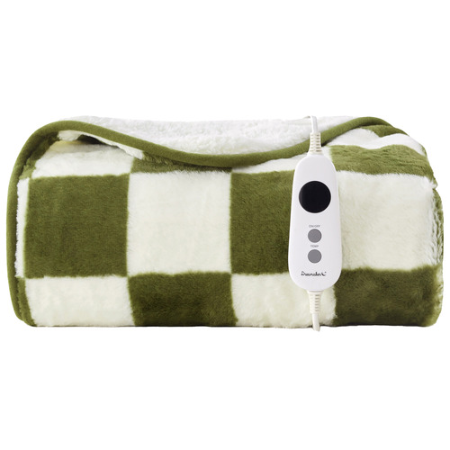 Checkered-Faux-Fur-Heated-Throw
