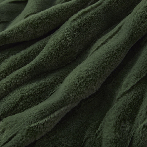 Basketweave Faux Fur Heated Throw