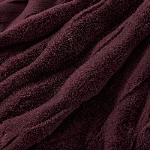 Basketweave Faux Fur Heated Throw
