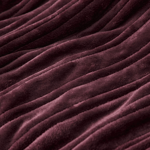 Basketweave Faux Fur Heated Throw