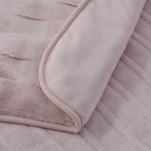 Basketweave Faux Fur Heated Throw