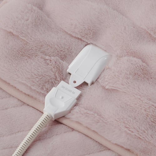 Basketweave Faux Fur Heated Throw