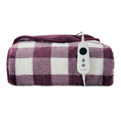 Gingham Plush Heated Throw