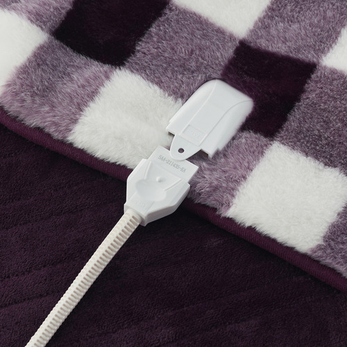 Gingham Plush Heated Throw