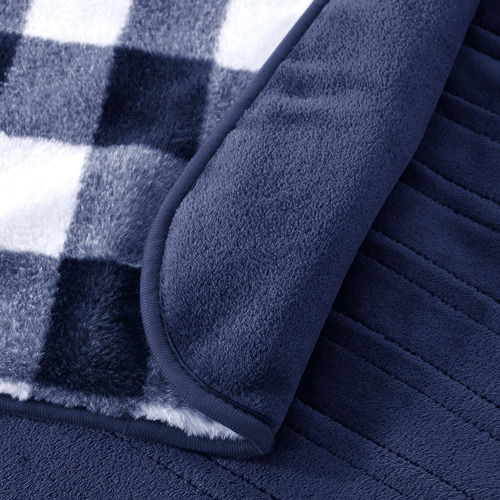 Gingham Plush Heated Throw