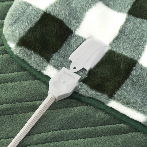 Gingham Plush Heated Throw