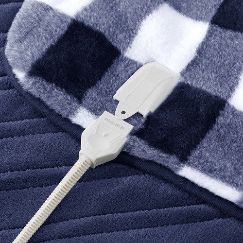 Gingham Plush Heated Throw