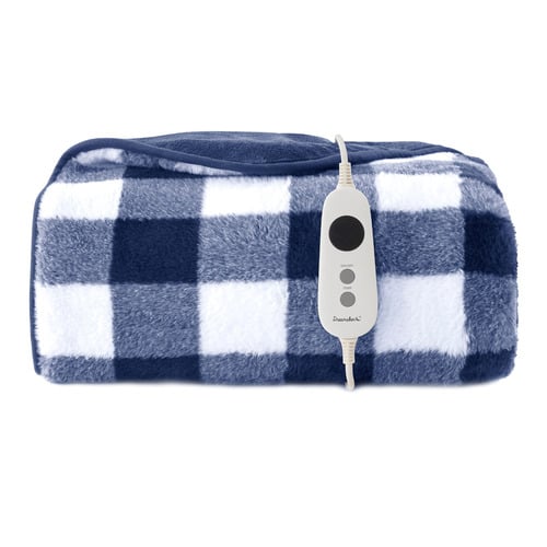 Gingham Plush Heated Throw