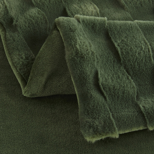 Basketweave Faux Fur Throw