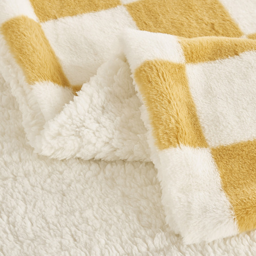 Checkered Plush Reversible Throw