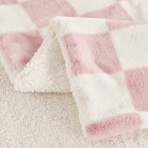 Checkered Plush Reversible Throw