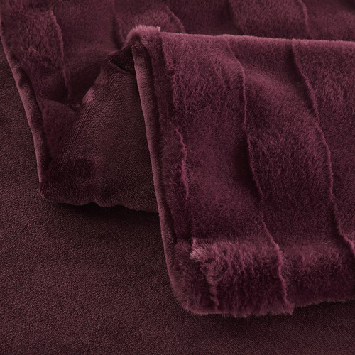Basketweave Faux Fur Throw