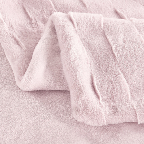 Basketweave Faux Fur Throw