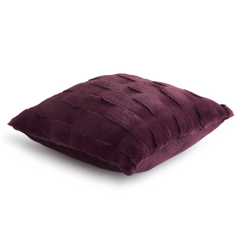 Basketweave Faux Fur Cushion